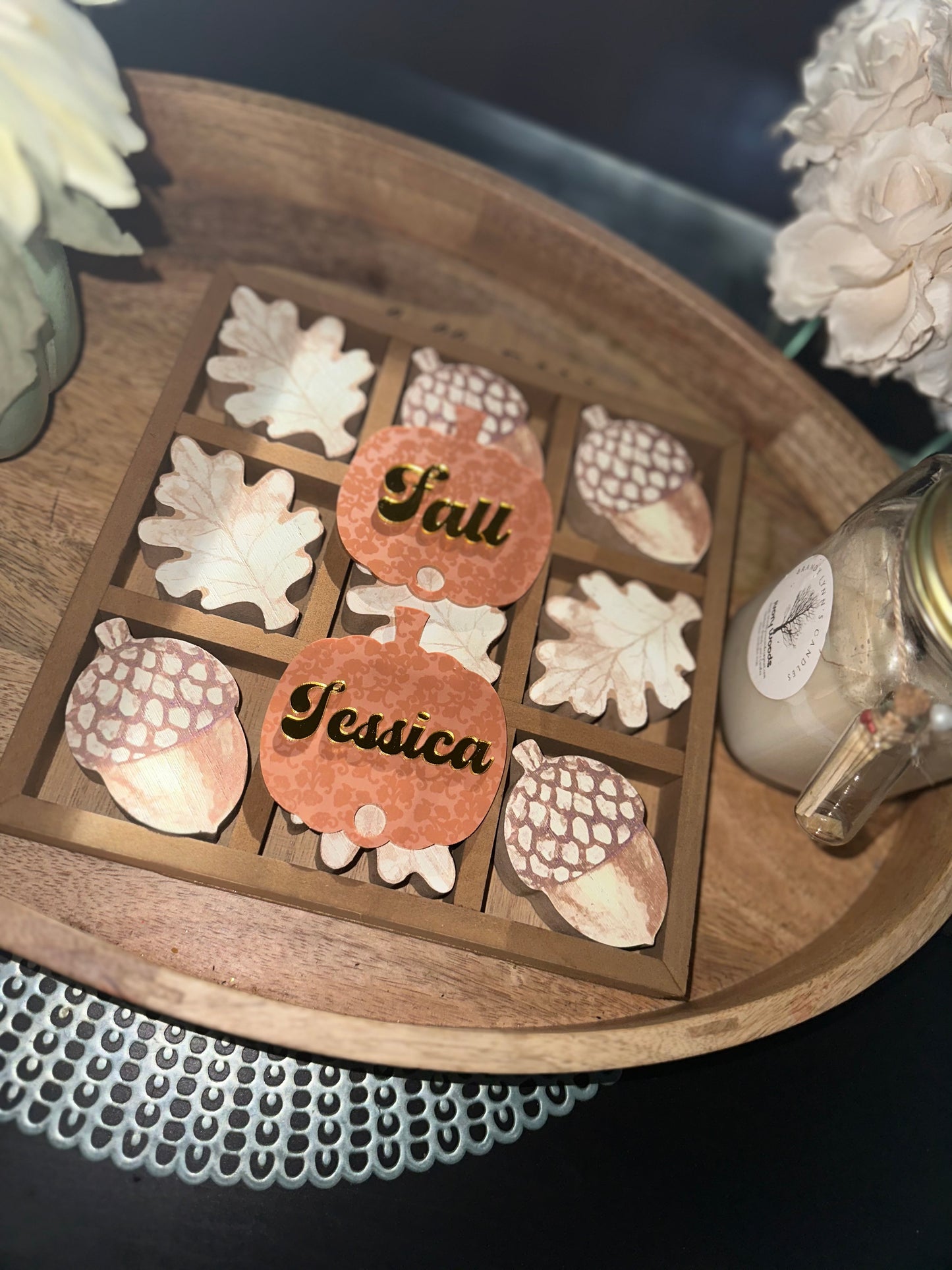 Lace textured Pumpkin Stanley Tumbler Topper