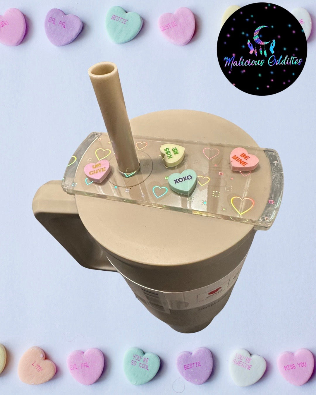 Sweethearts Candy Tumbler Topper