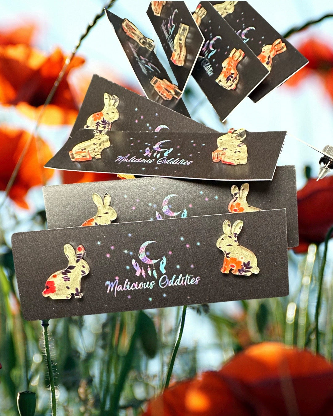 Floral Bunny Studs