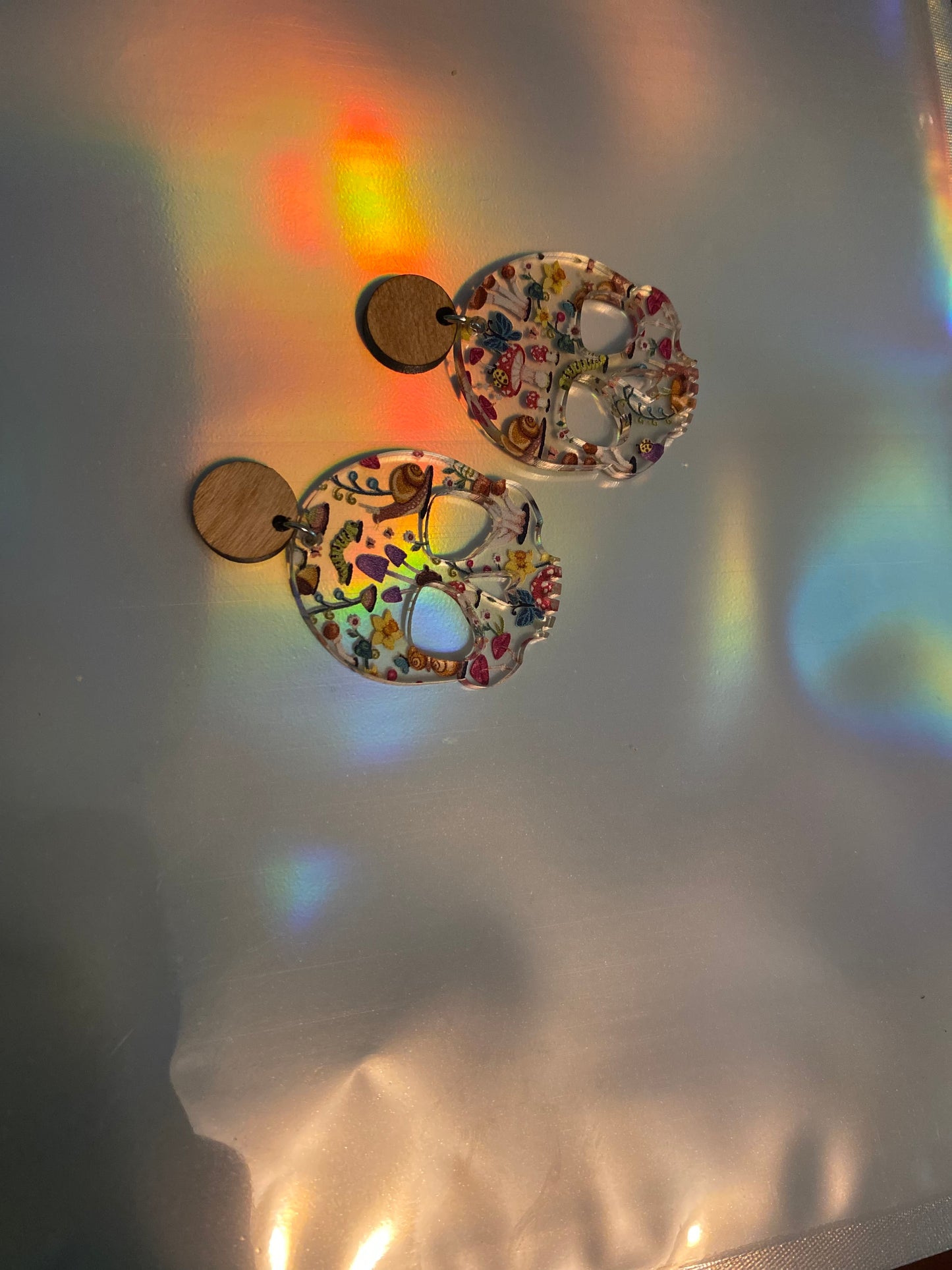 Cottage Core Skull Earrings