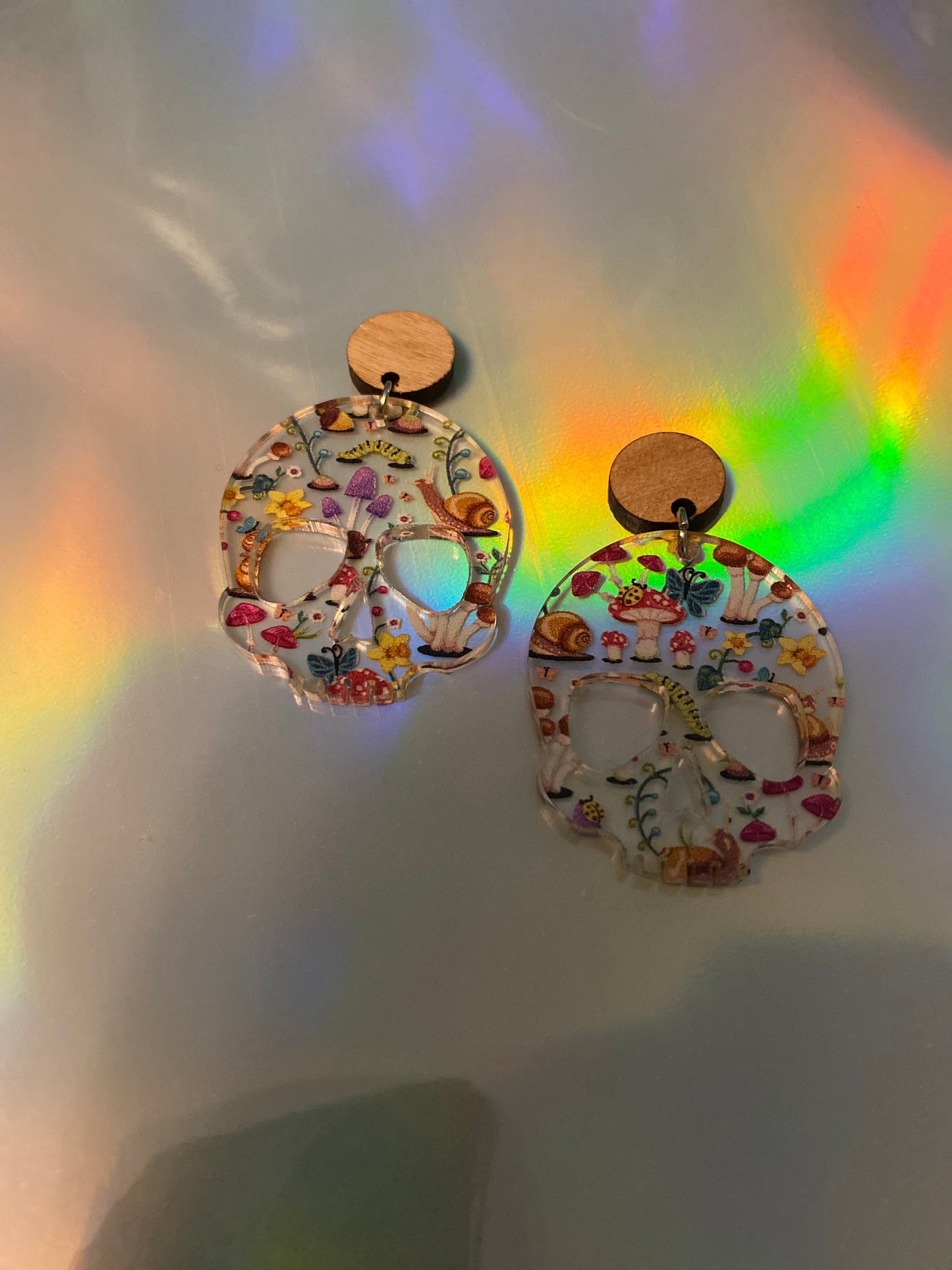 Cottage Core Skull Earrings