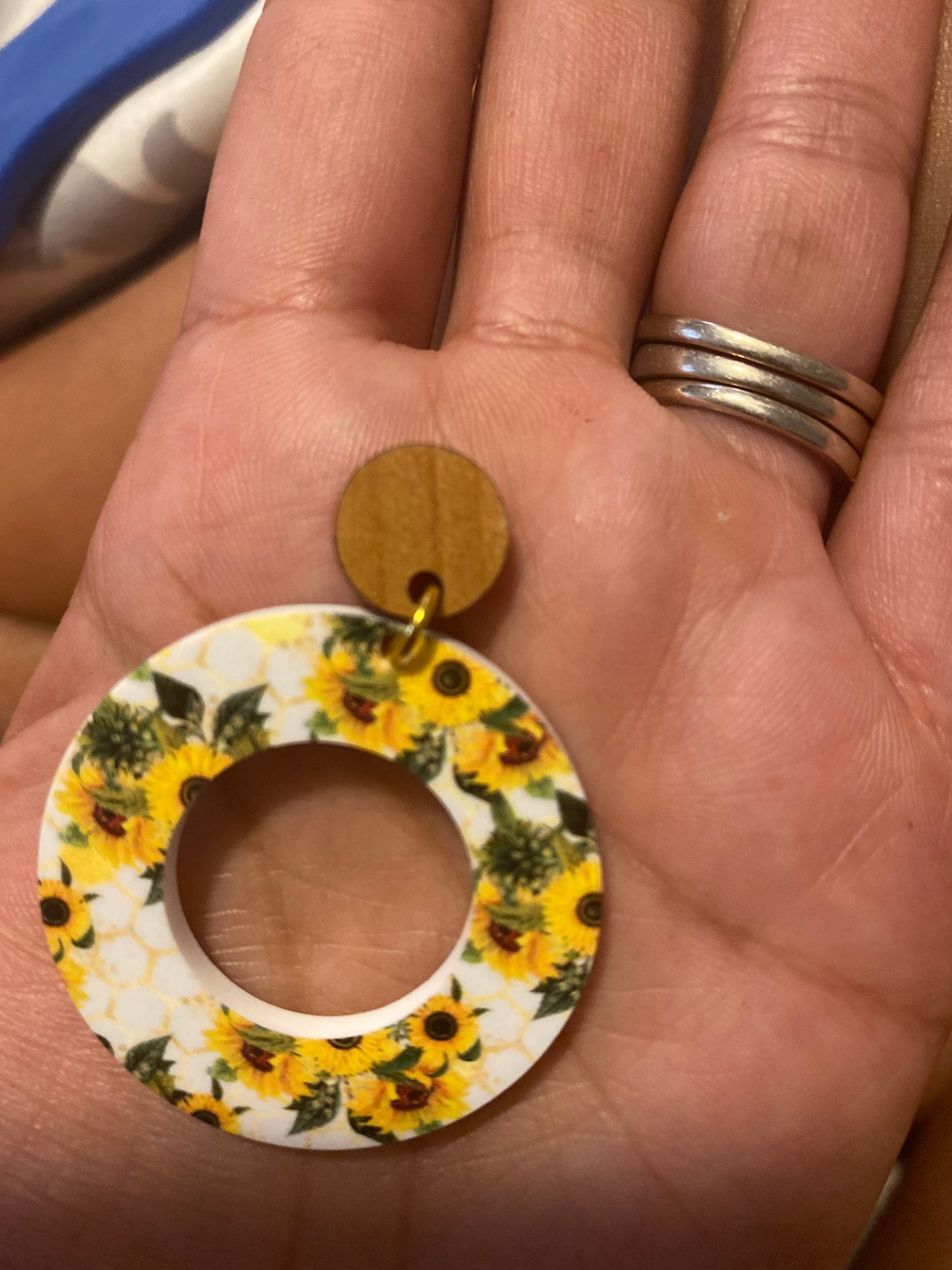 Sunflower Hoop Earrings