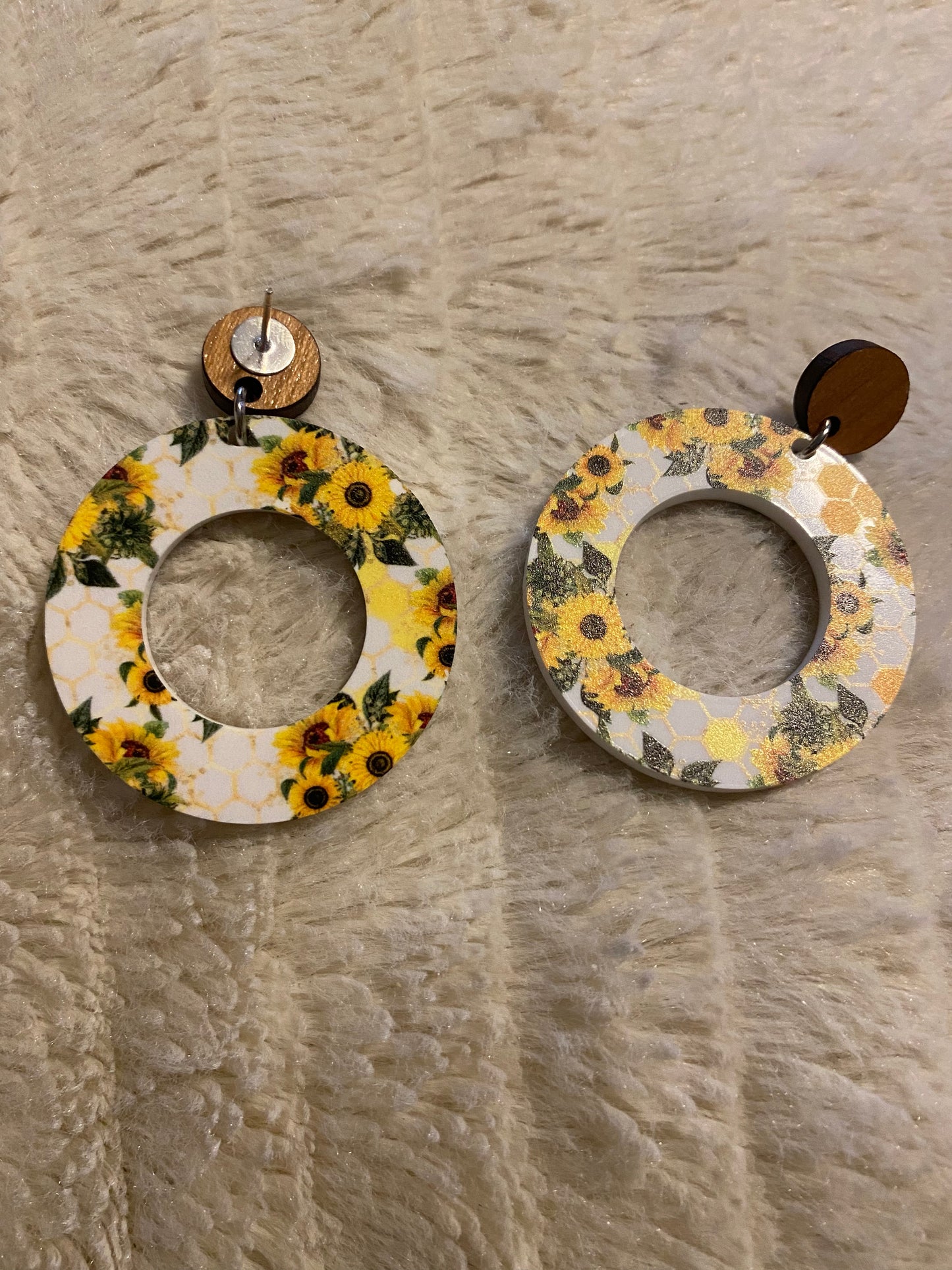 Sunflower Hoop Earrings