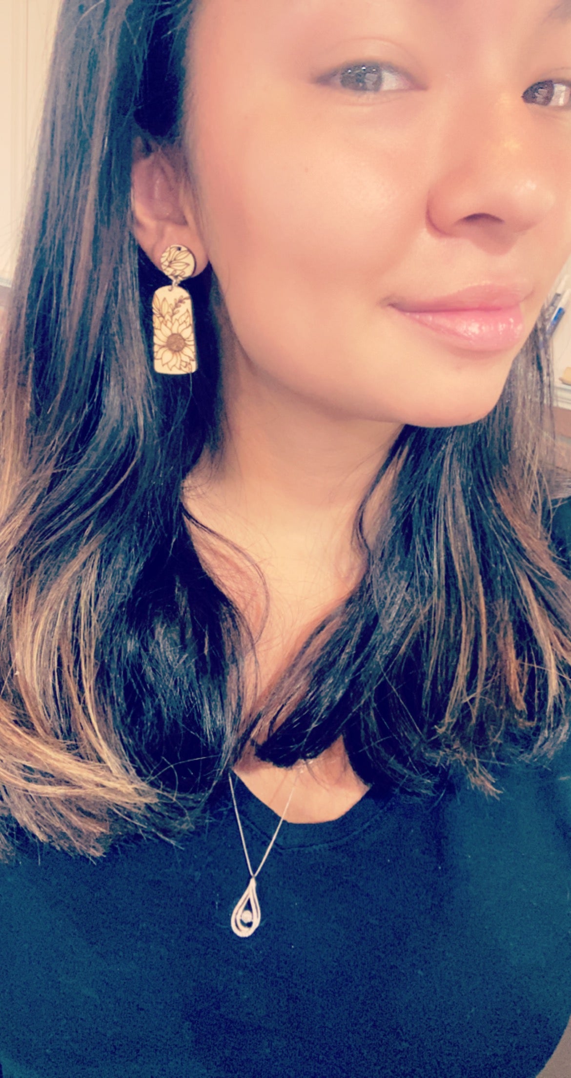 Sunflower Bar Drop Earrings