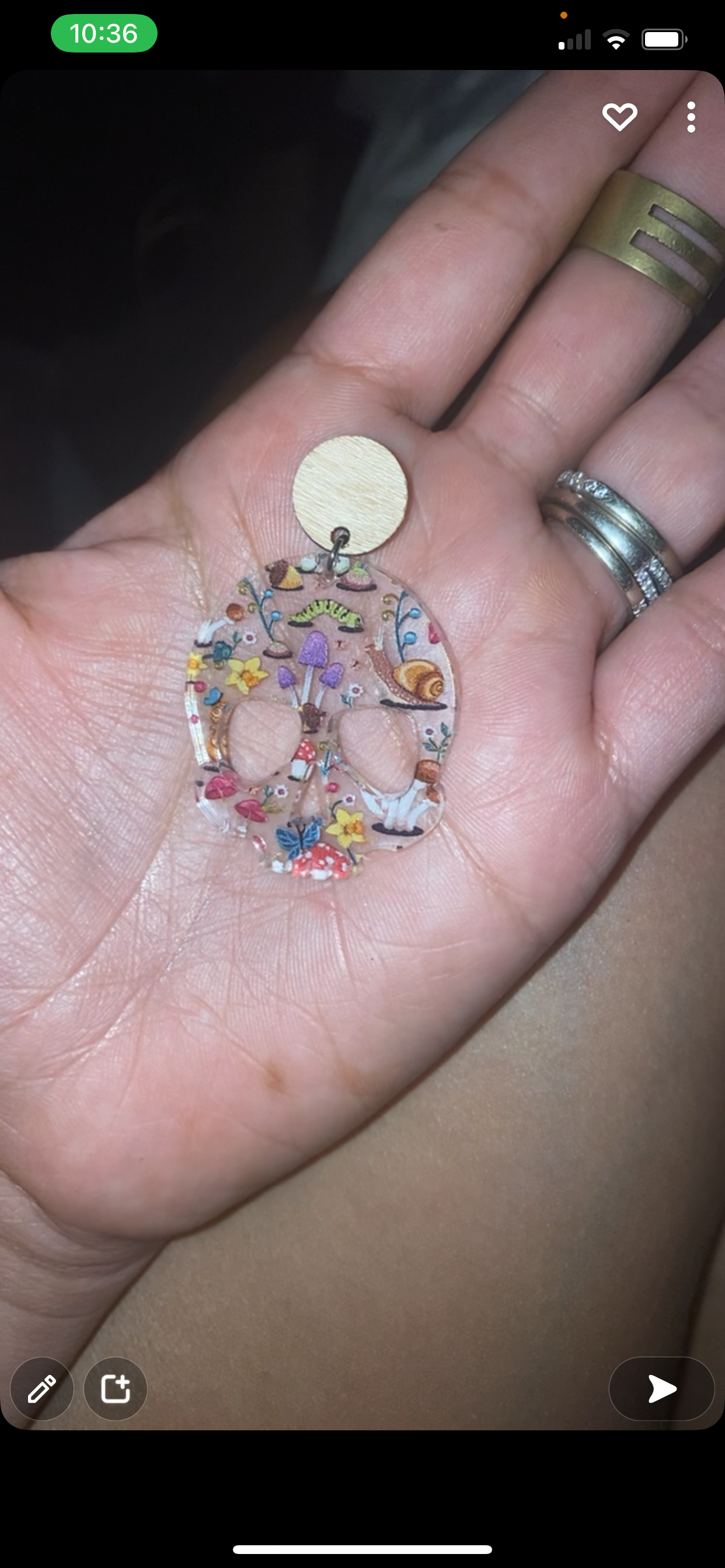 Cottage Core Skull Earrings