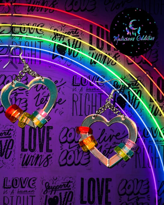 Rainbow Dangling Hearts