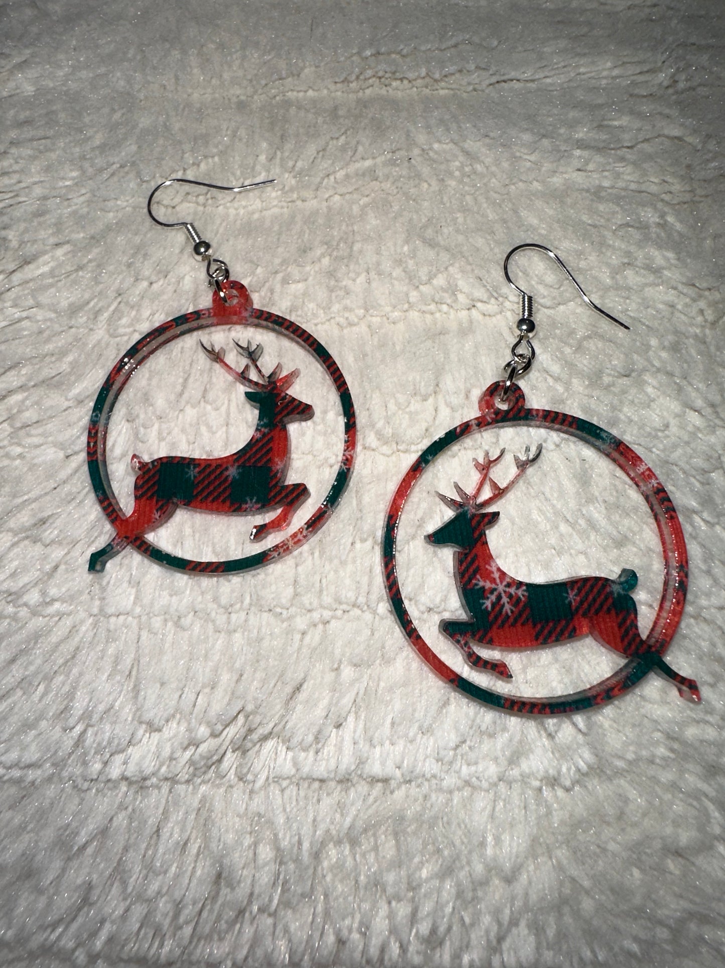 Reindeer Plaid Earrings