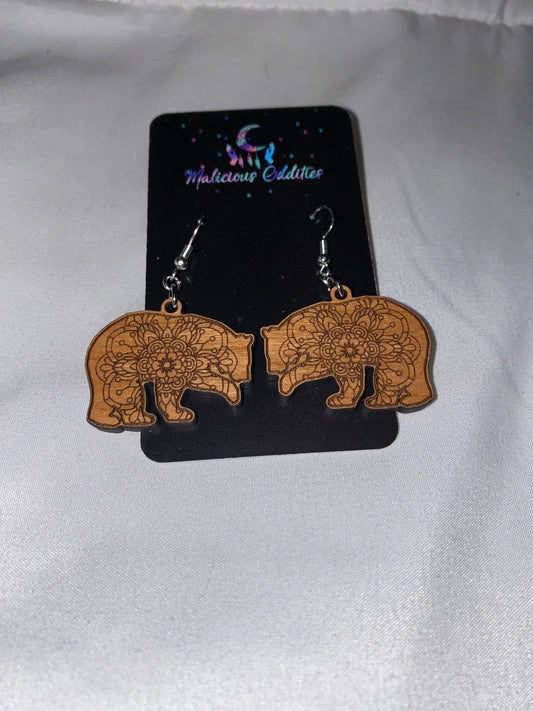 Bear Mandala Earrings